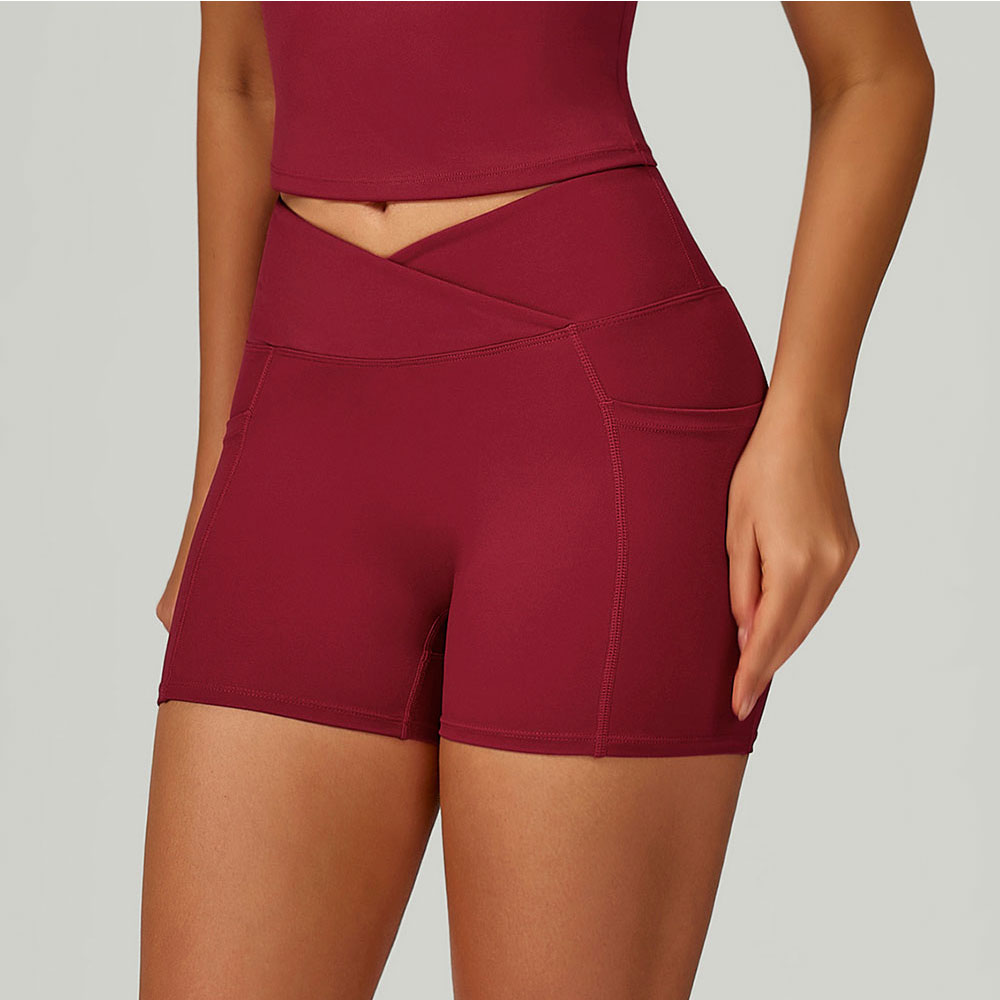 Crossfit Equipment - Cross Waist Head Yoga Shorts High