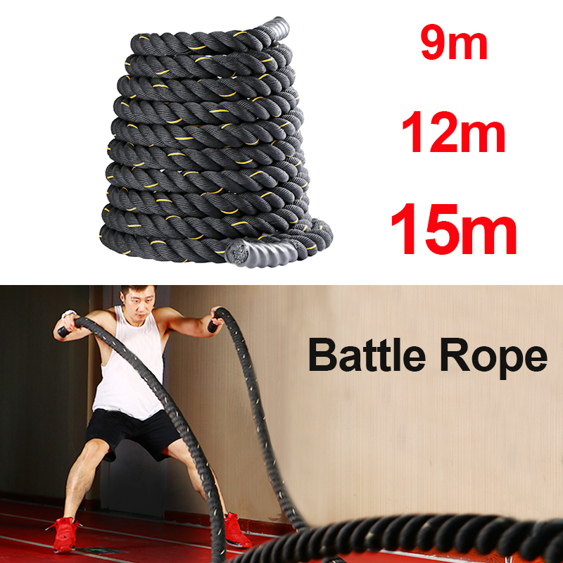 9M/12M/15M Fitness Battle Rope - Crossfit No Equipment Workouts ulasan dan harga